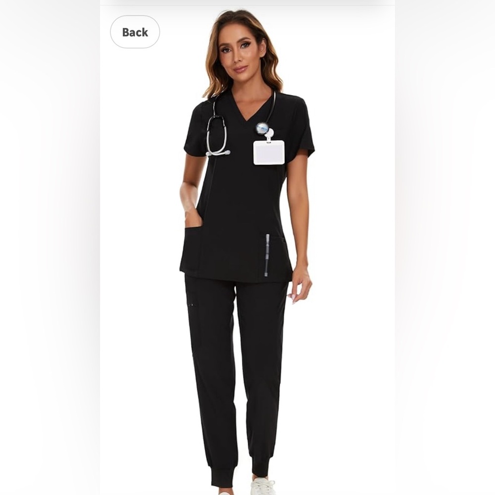 Women’s CozyFit Black Scrub Set